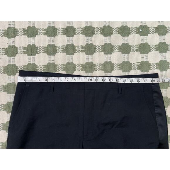 Burberry London Black Straight Leg Uniform Dress Pants -Satin Side Line Sz 56 - Picture 9 of 15